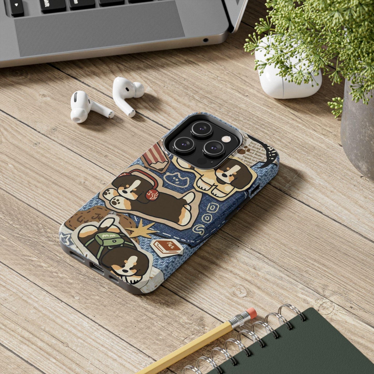 Puppy Pals Denim Vibes Tough iPhone Cases