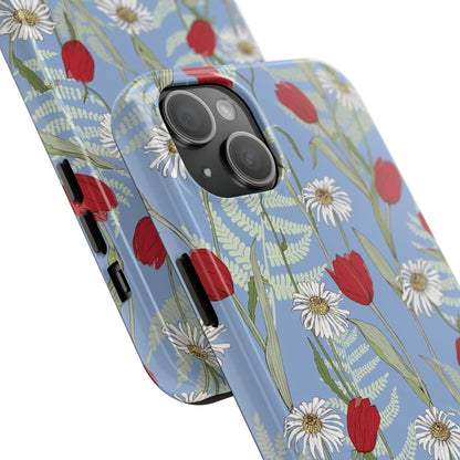 Blooms on Blue Tough iPhone Cases