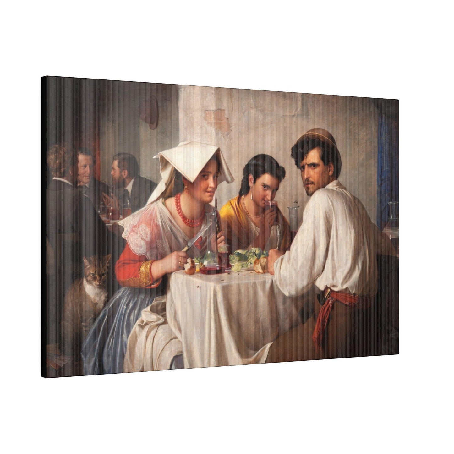 From a Roman osteria by Carl Bloch - Matte Canvas, Stretched, 0.75"