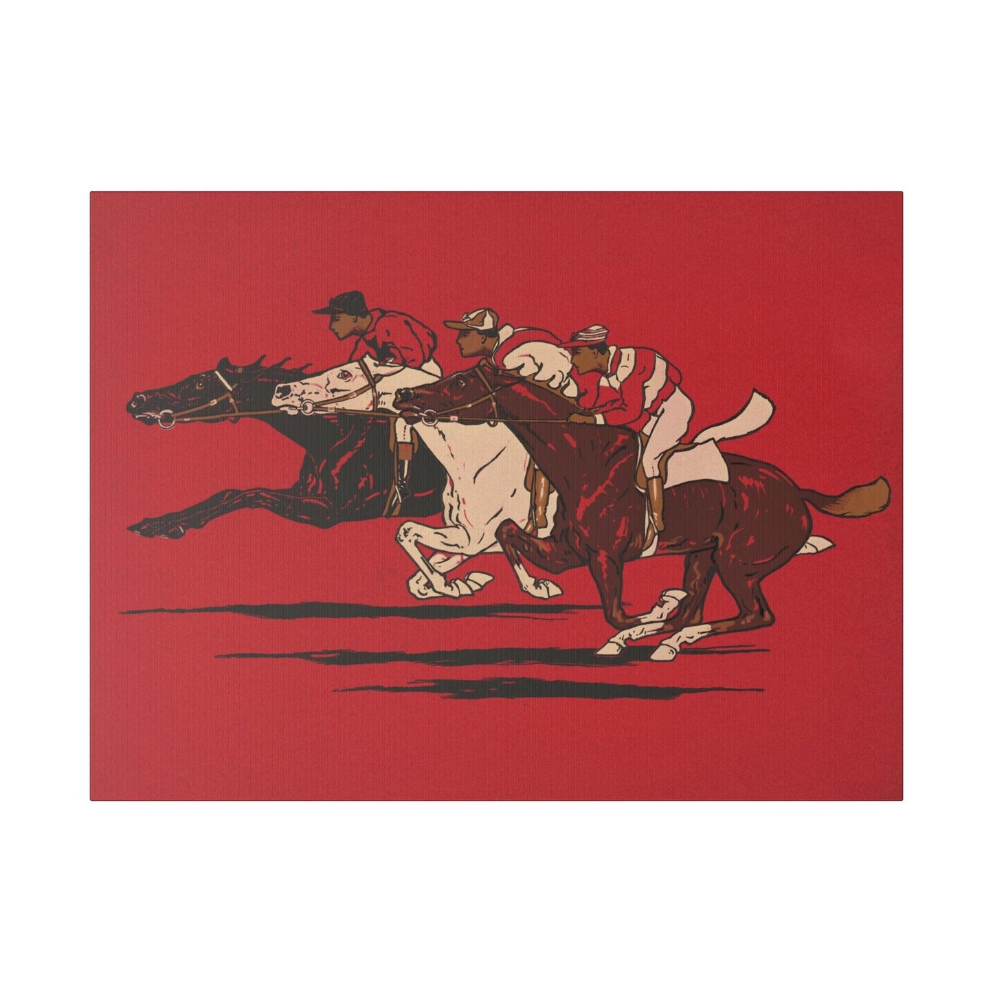 The Runners (1900), vintage horse racing illustration - Matte Canvas, Stretched, 0.75"