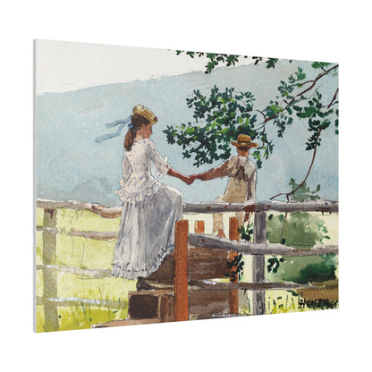 On the Stile (1878) by Winslow Homer - Matte Canvas, Stretched, 0.75"