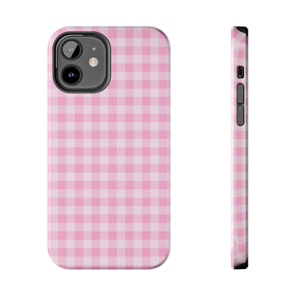 Pink Gingham Tough iPhone Cases