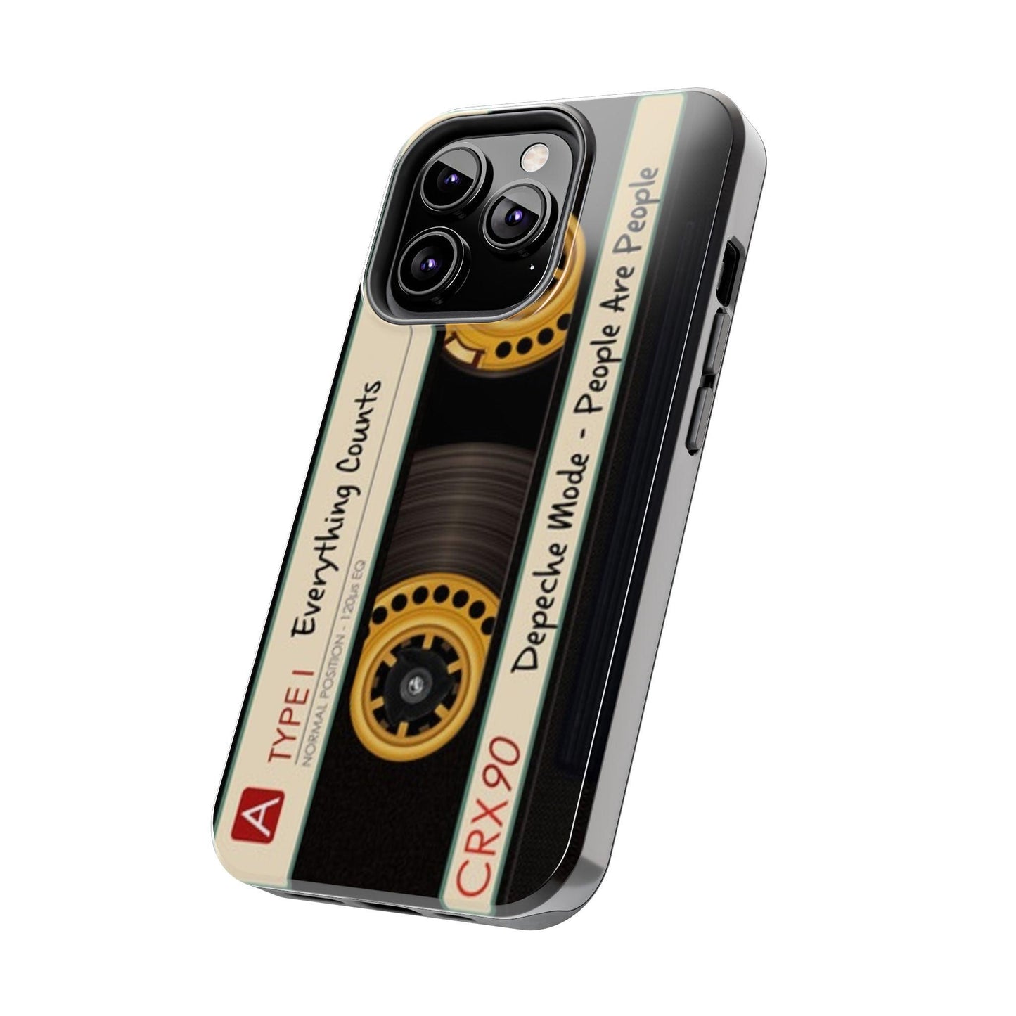 Nostalgic Old Cassette Tape with Yellow wheels iPhone Cases