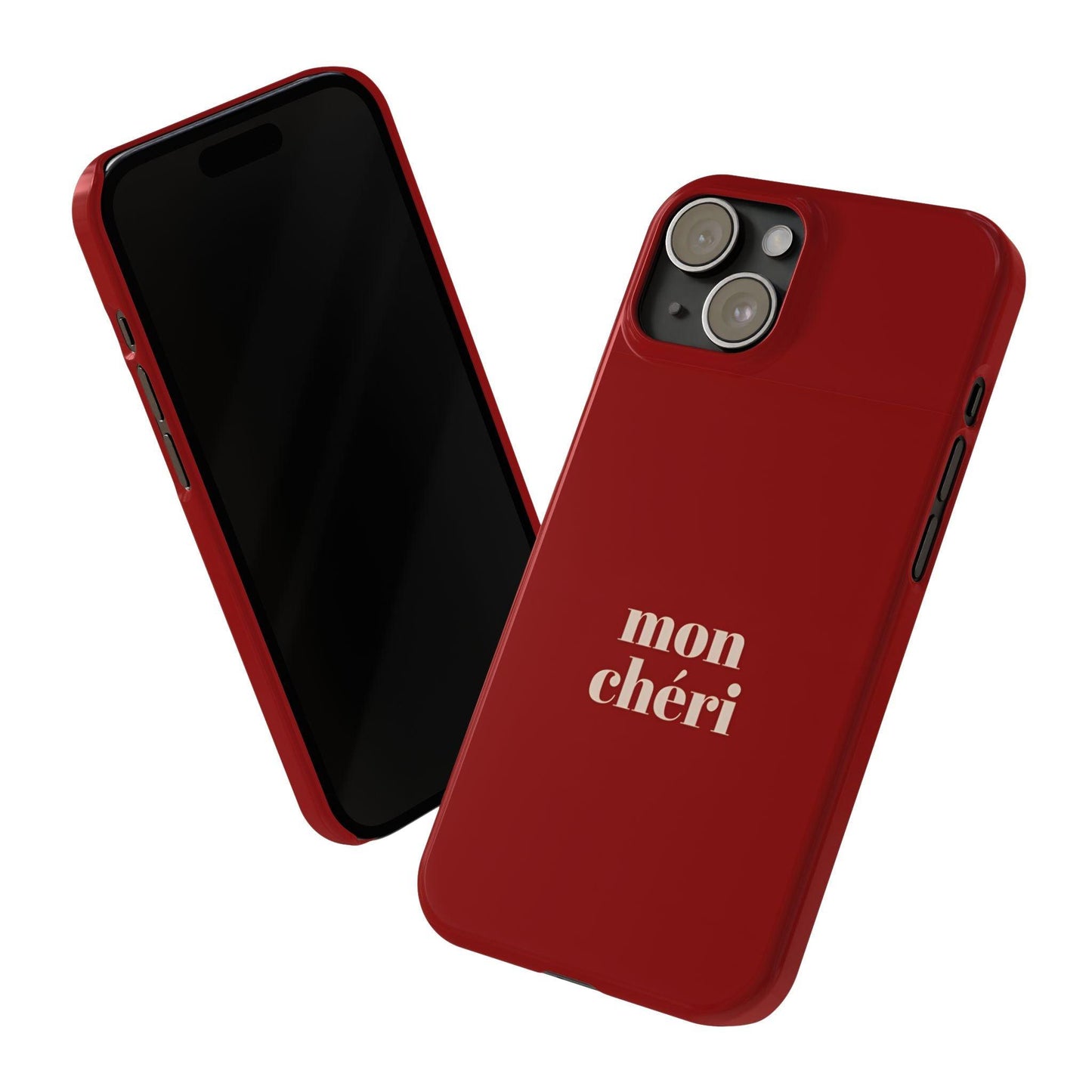 Mon Cheri iPhone Slim Phone Cases (Cherry Red)