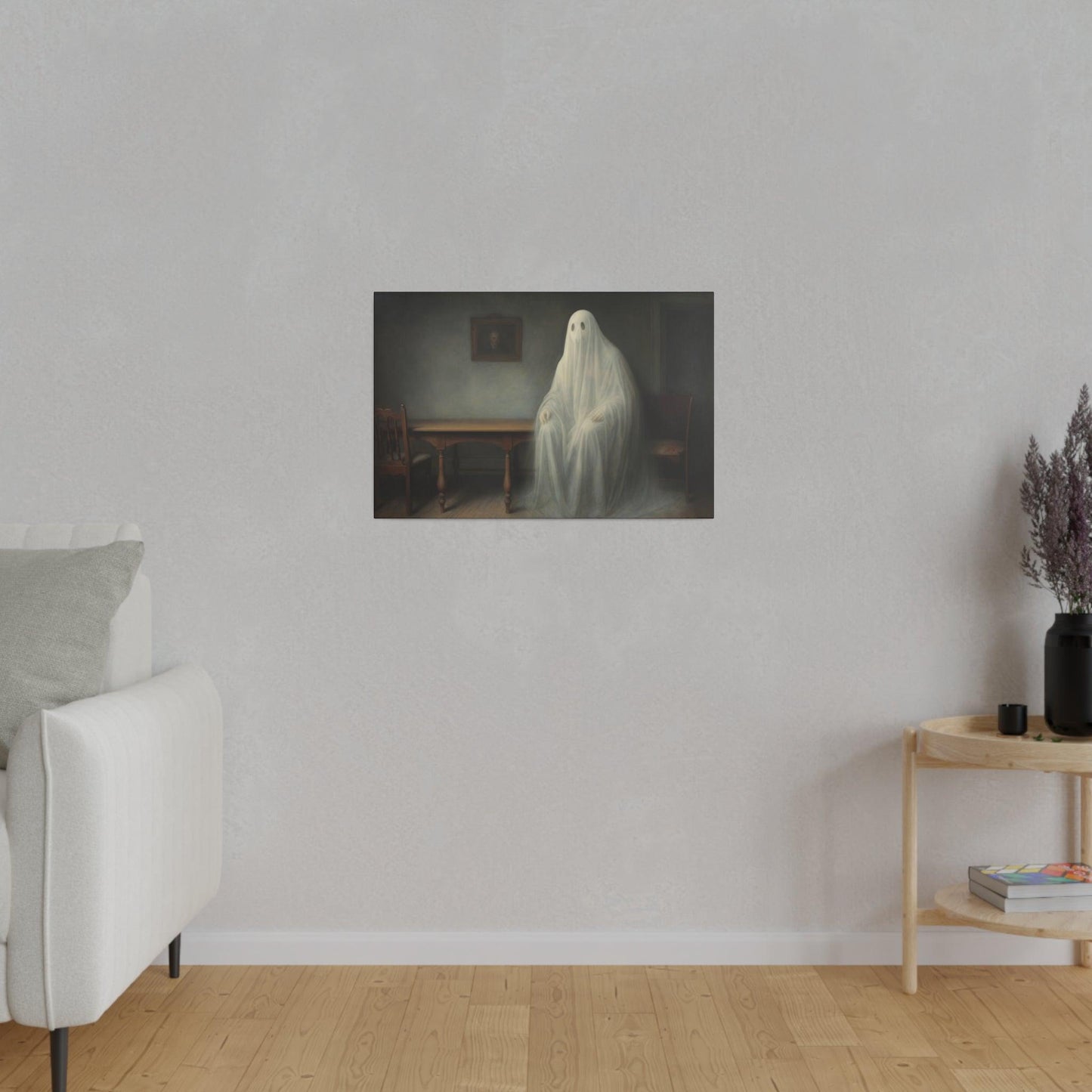 Ghost in the living room painting art furniture - Matte Canvas, Stretched, 0.75"