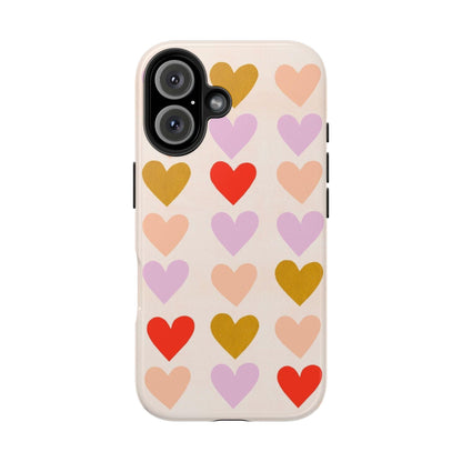 Cutesy Hearts Tough iPhone Cases