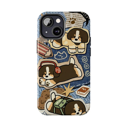 Puppy Pals Denim Vibes Tough iPhone Cases