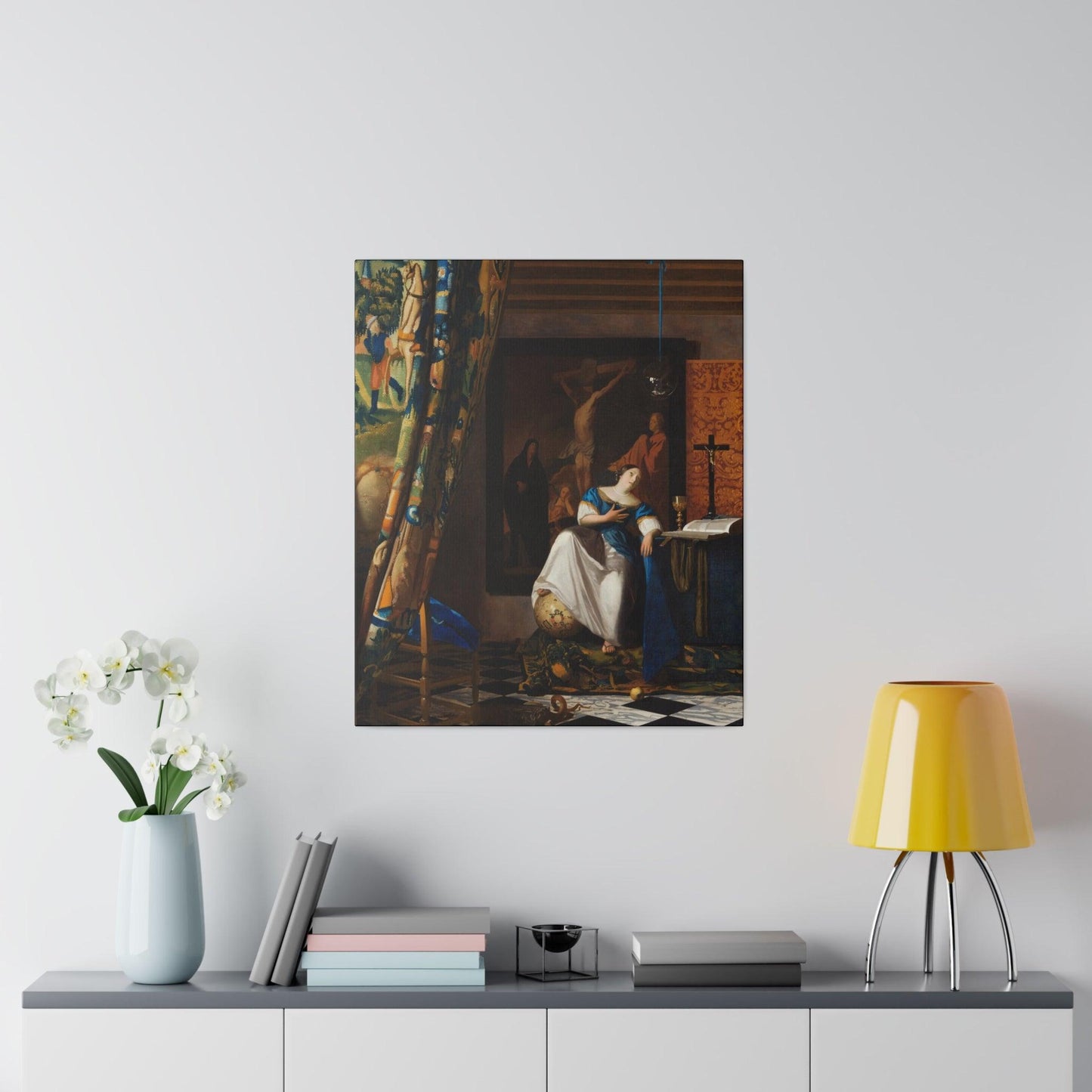 Allegory of the Catholic Faith circa 1670 by Johannes Vermeer on a Matte Canvas Stretched 0.75