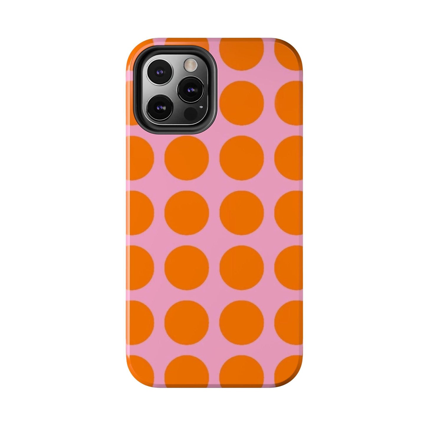 Orange Dots on Pink Tough Phone Cases