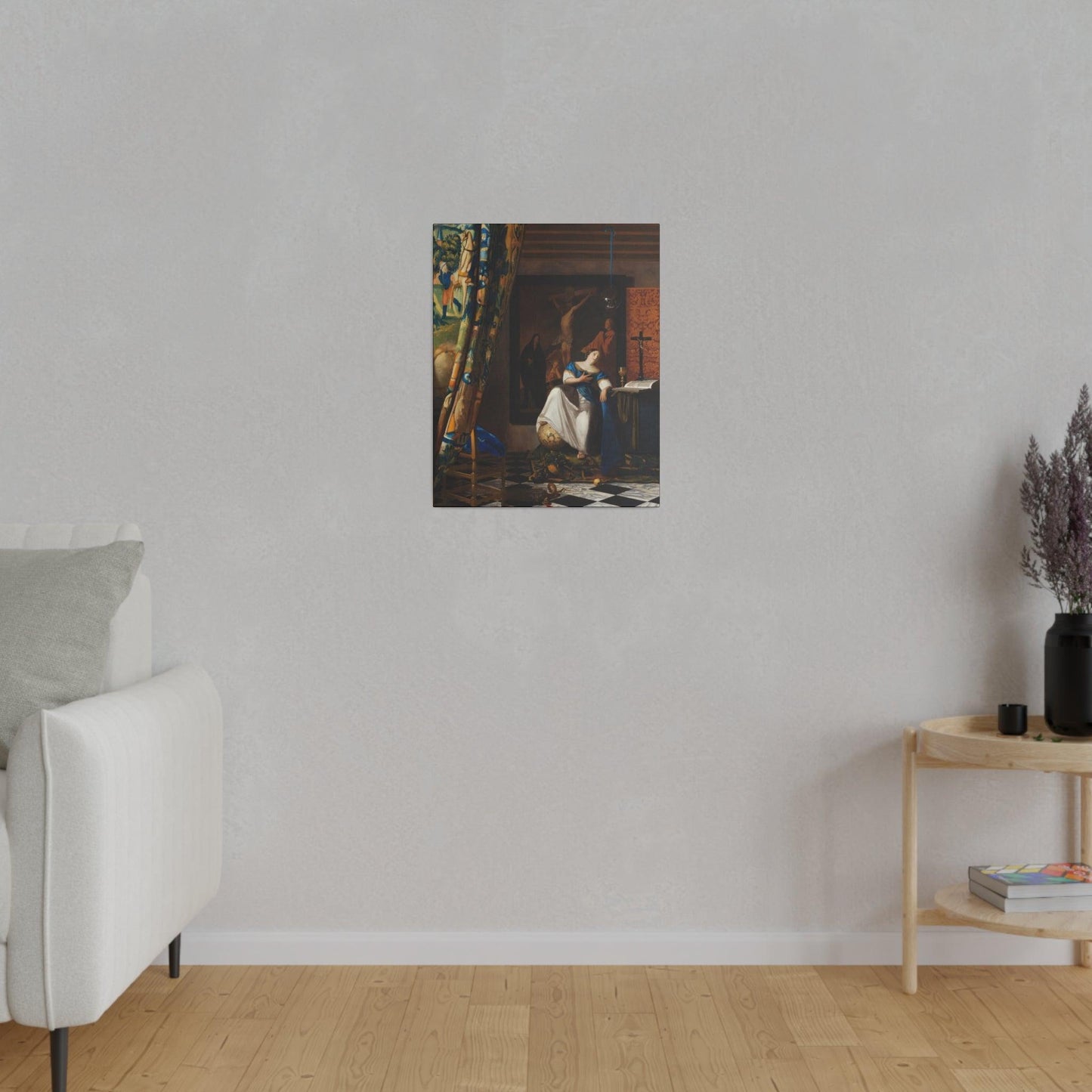 Allegory of the Catholic Faith circa 1670 by Johannes Vermeer on a Matte Canvas Stretched 0.75