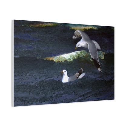 Gulls (1901) painting in high resolution by Bruno Liljefors - Matte Canvas, Stretched, 1.25"