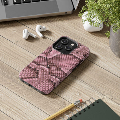 Pink Python Scales Tough iPhone Cases