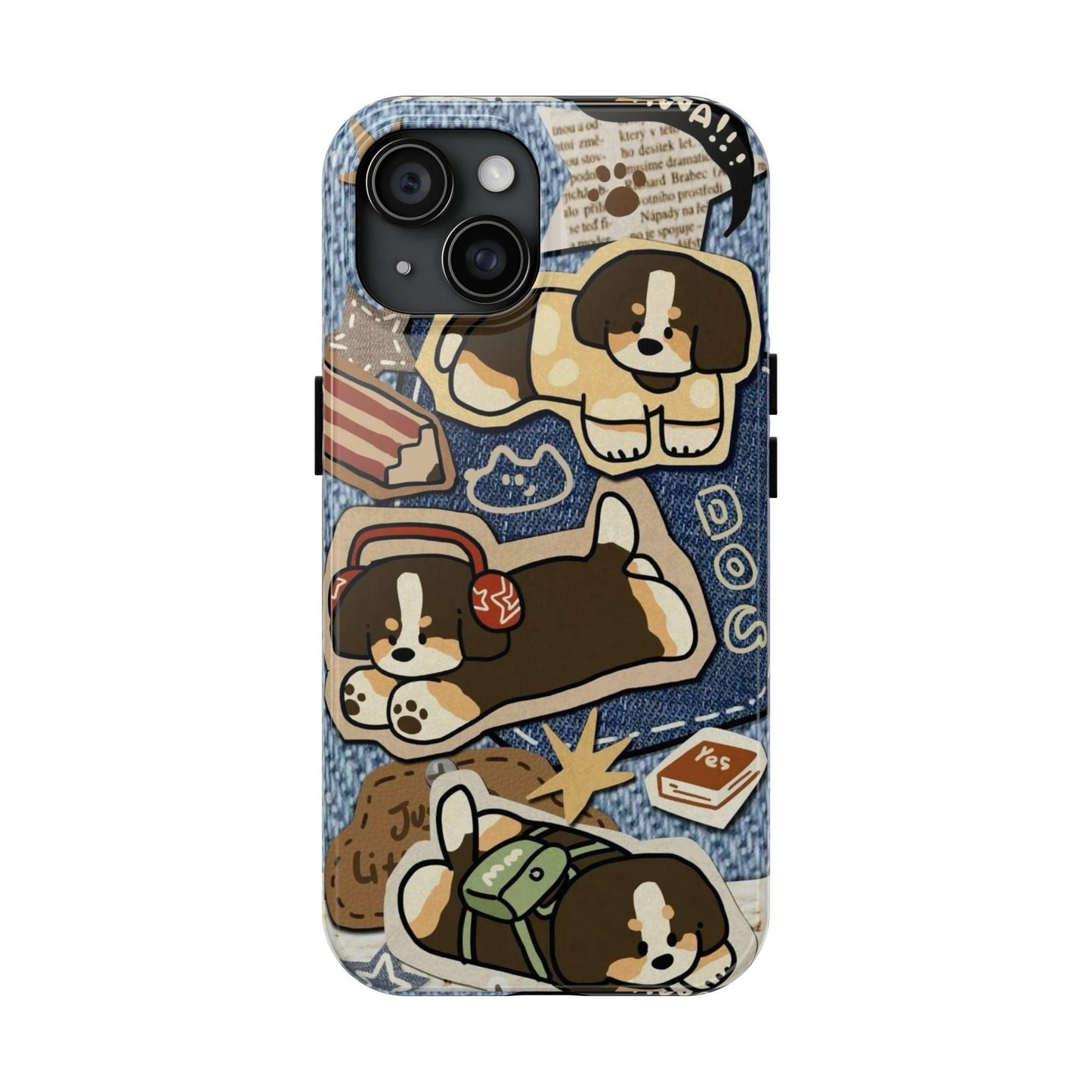 Puppy Pals Denim Vibes Tough iPhone Cases