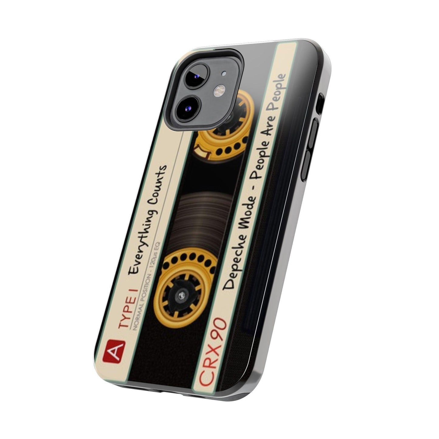 Nostalgic Old Cassette Tape with Yellow wheels iPhone Cases