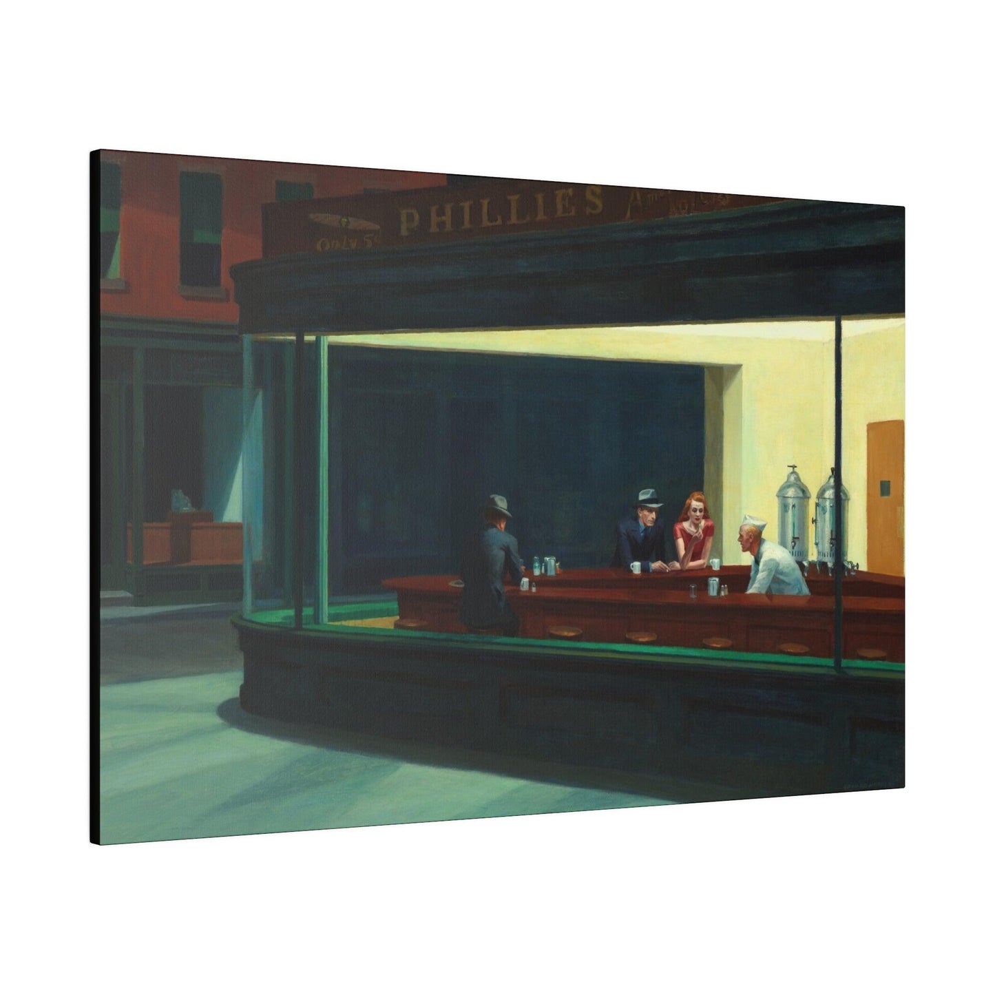 Nighthawks (1942) oil painting by Edward Hopper - Matte Canvas, Stretched, 0.75"