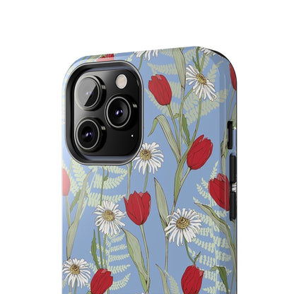 Blooms on Blue Tough iPhone Cases