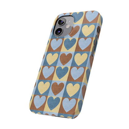 Retro Heart Mosaic Grid Case iPhone Cases