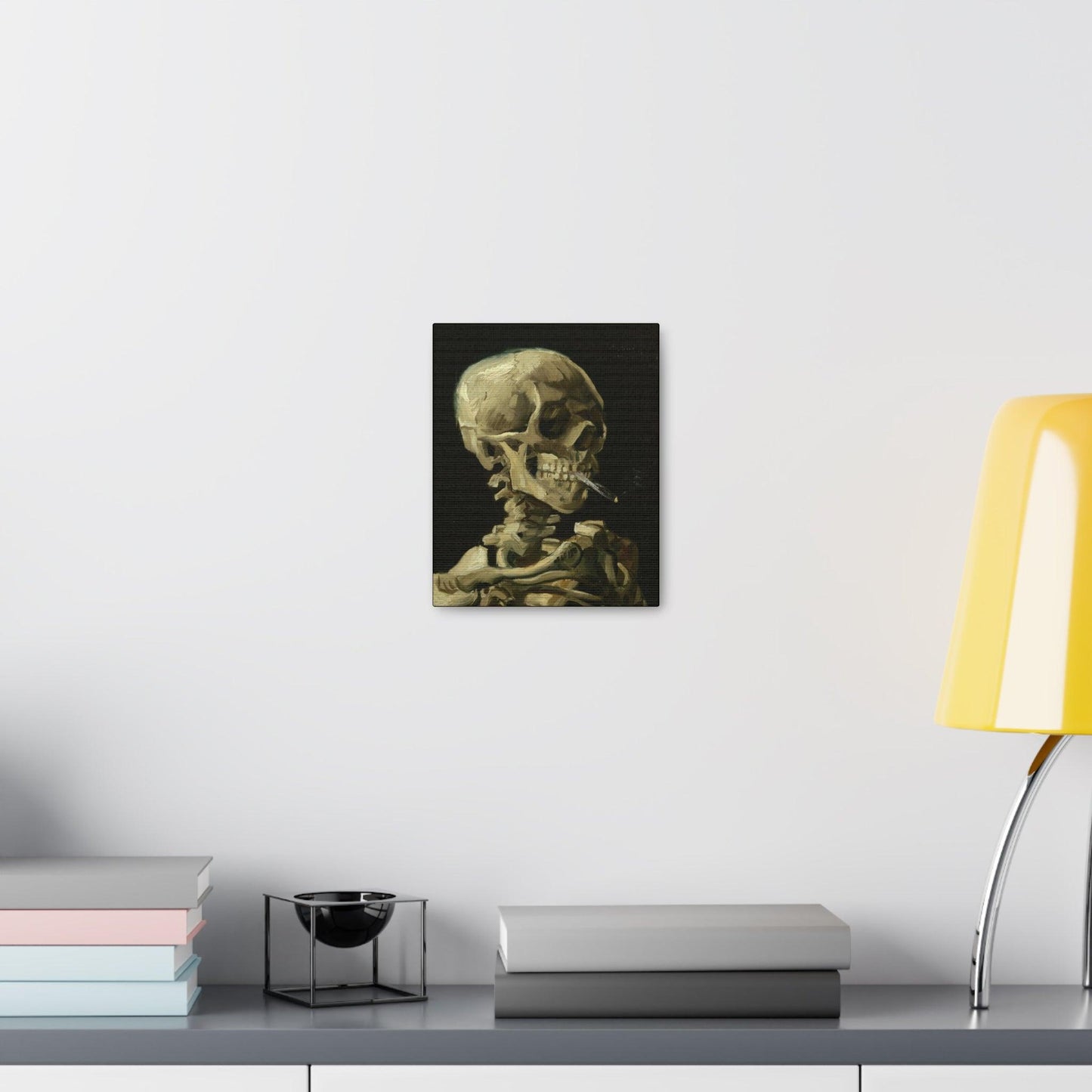 Vincent van Gogh - Head of a skeleton with a burning cigarette - Canvas Gallery Wraps