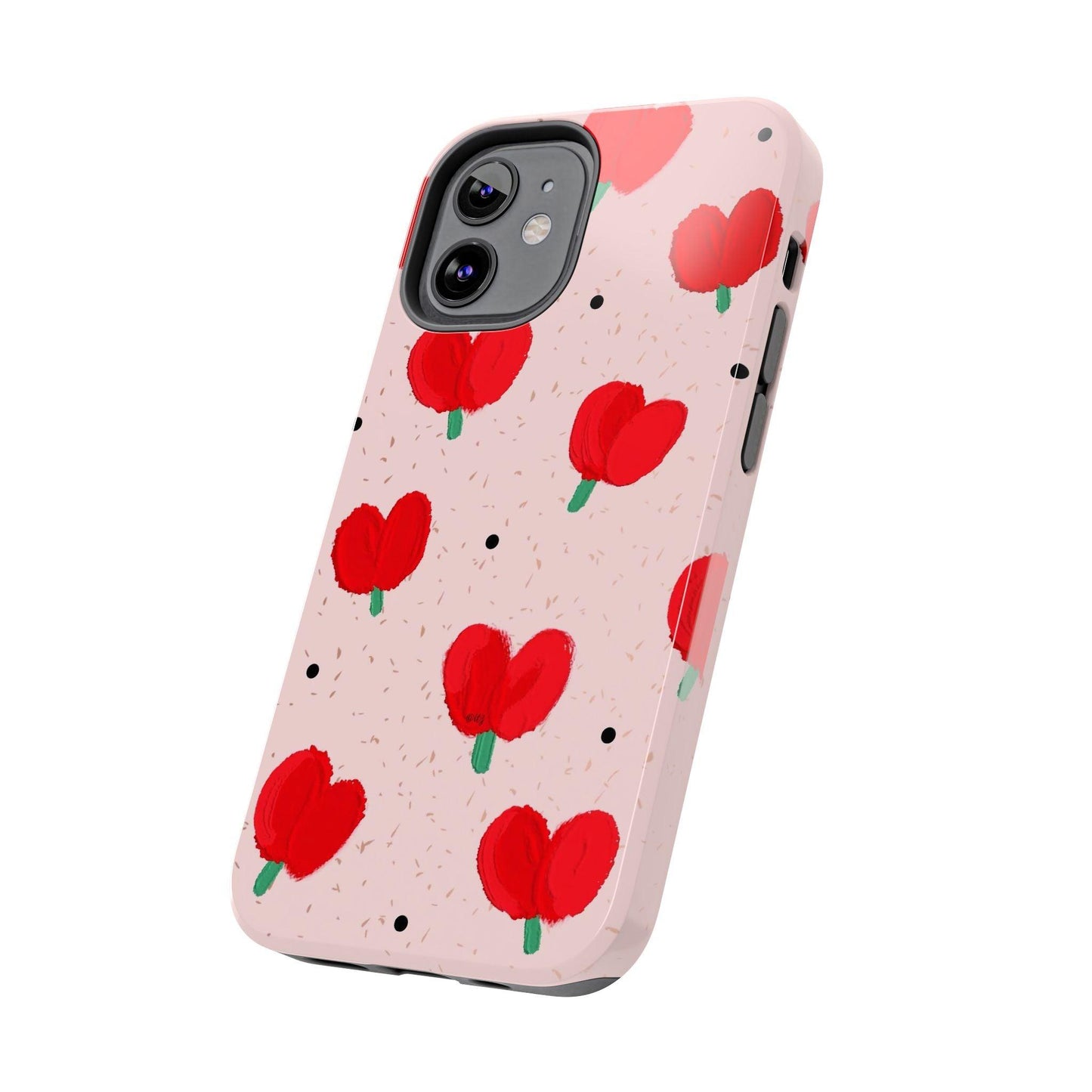 Floral Heart Aesthetic Tough iPhone Cases