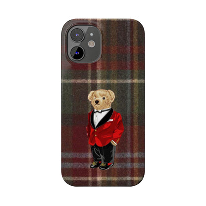 Dapper Bear Plaid Phone Case - Classic Tartan Polo Bear Design iPhone Cases