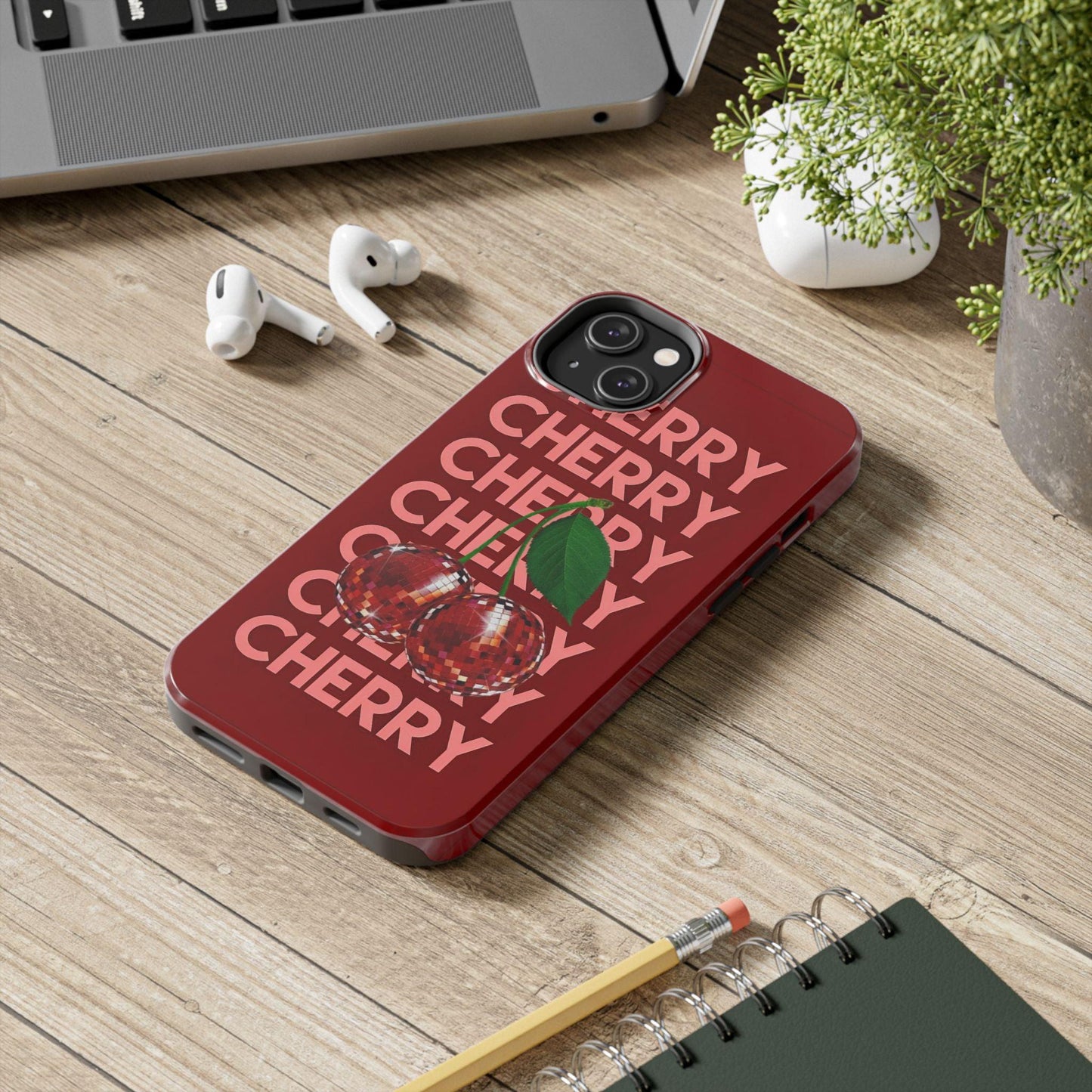 Cherries Disco Inspo iPhone Cases in Cherry Red