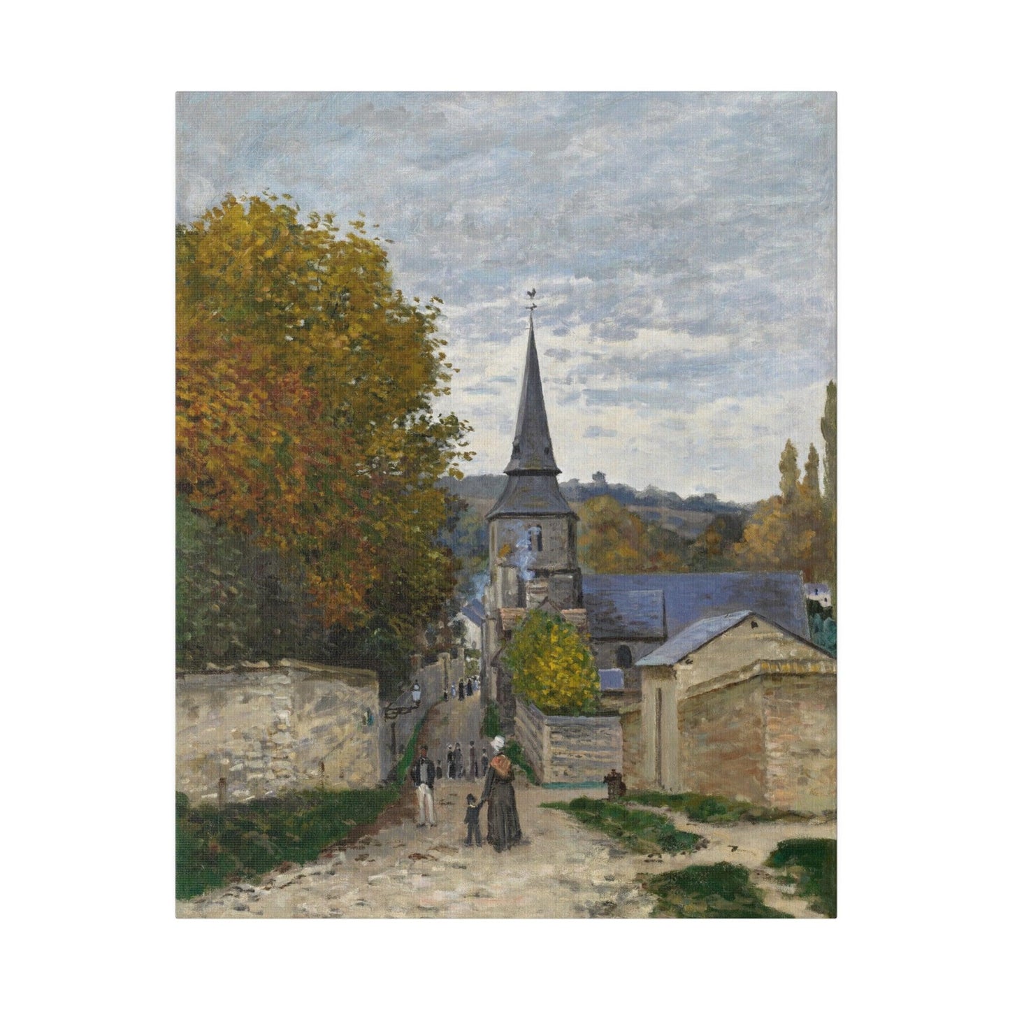 Claude Monet's Street in Sainte-Adresse (1867) famous painting - Matte Canvas, Stretched, 0.75"