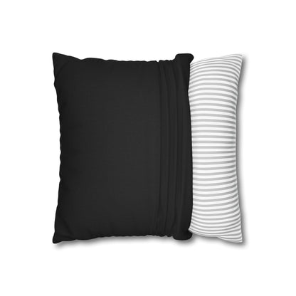 Imperial Edge Luxe Linear Cushion - Monochrome Black and White Spun Polyester Square Pillowcase