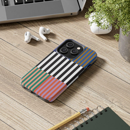 Striped Colorblock Symphony Tough iPhone Cases