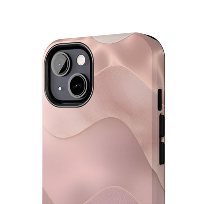 Blush Wave Satin Sandscape Tough iPhone Cases