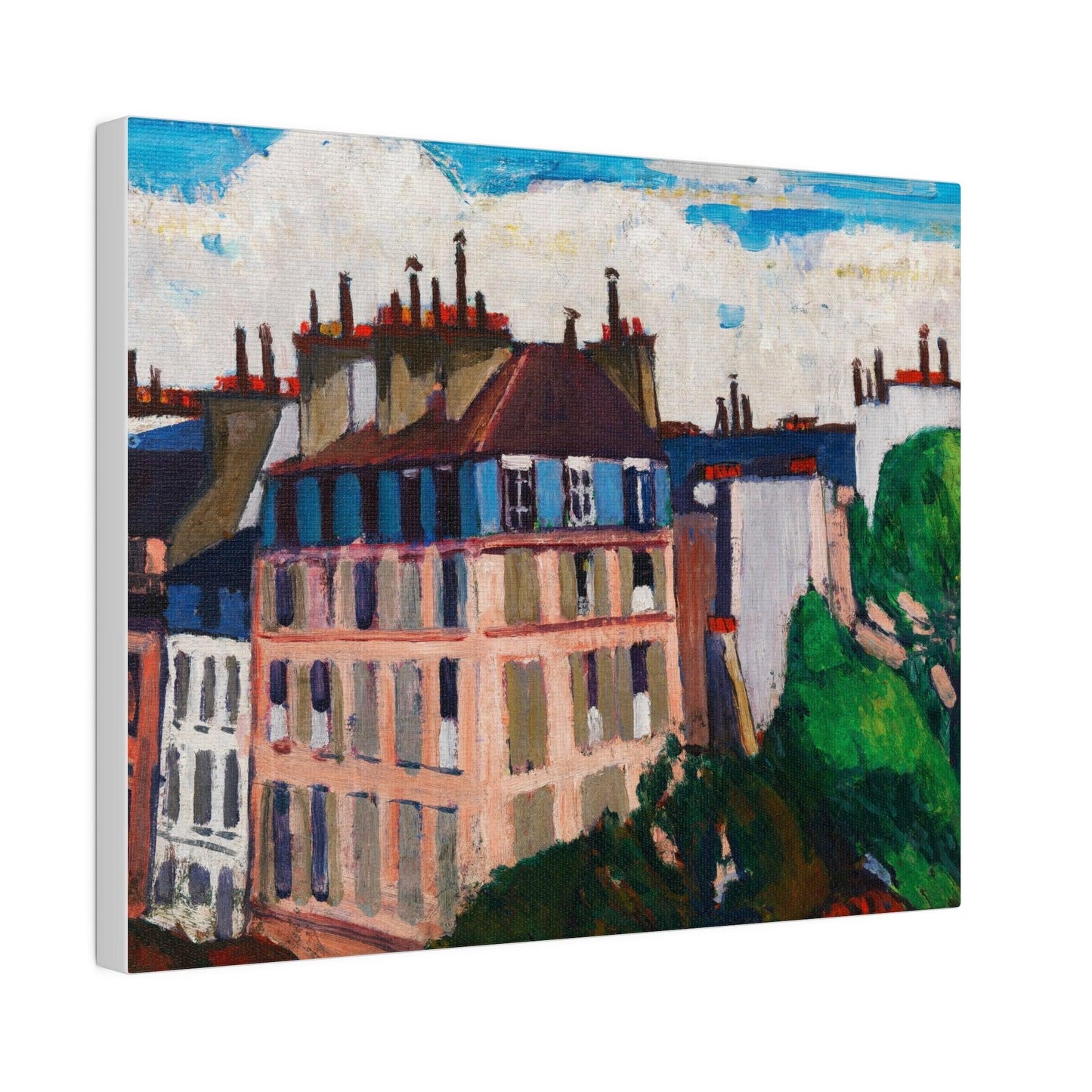 Rooftops, Paris (1909-1912) painting in high resolution by Henry Lyman Sayen - Matte Canvas, Stretched, 0.75"