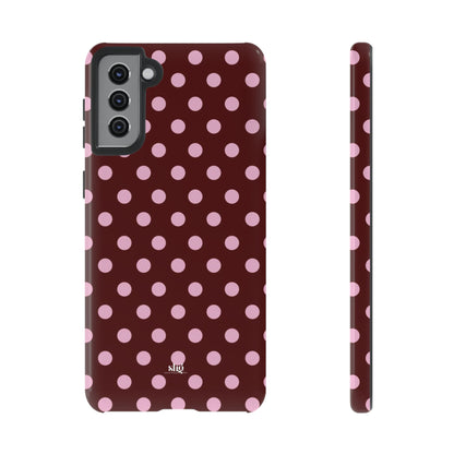 Burgundy Pink Polka Dot Phone Case