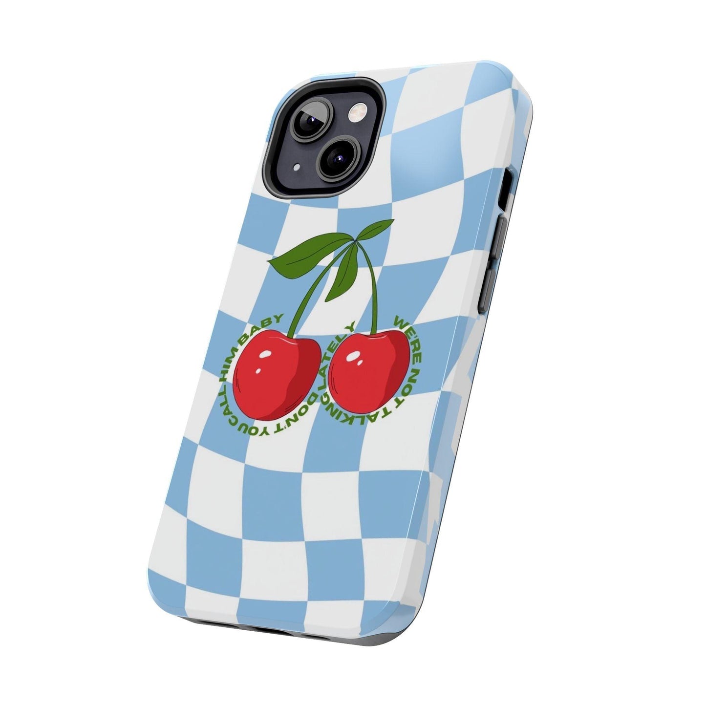 Cherry Gossip Check Tough iPhone Cases