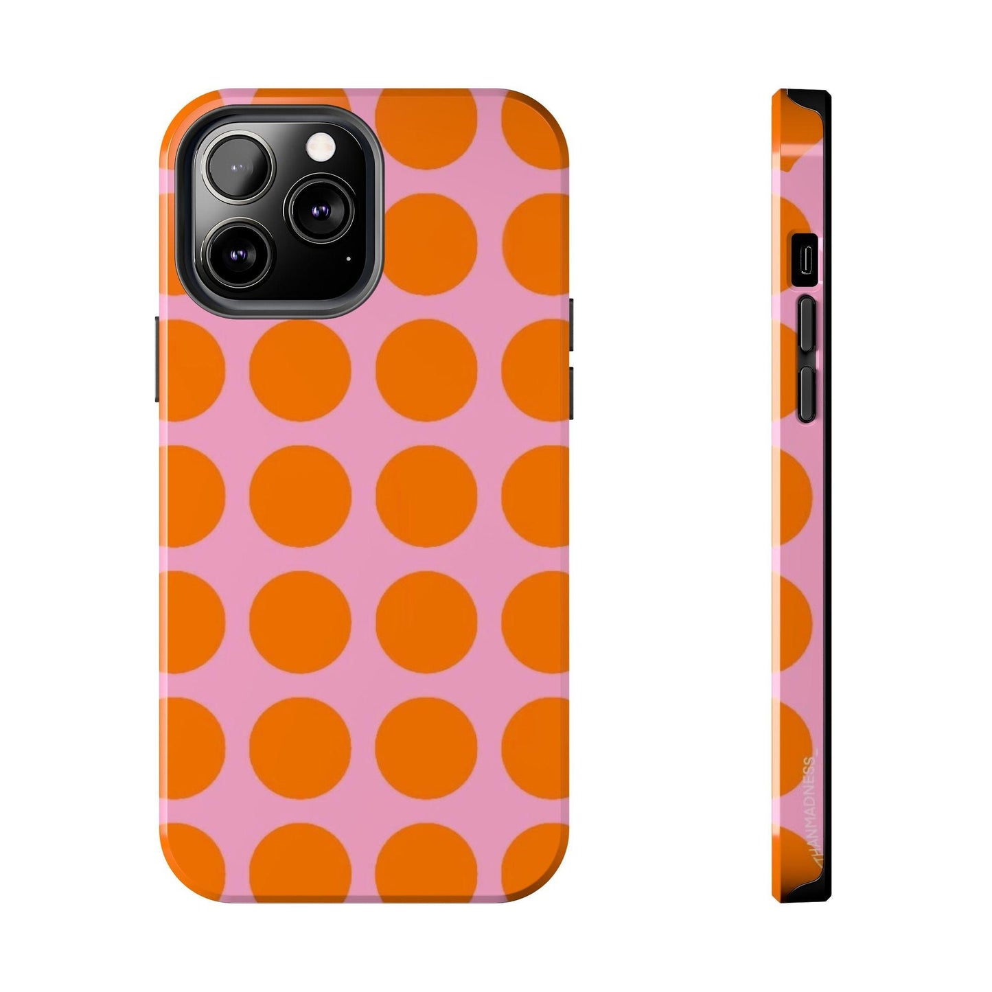 Orange Dots on Pink Tough Phone Cases