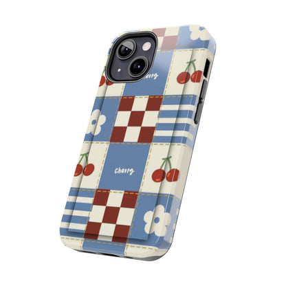 Cherry Blue Tri-Tone Tough iPhone Cases