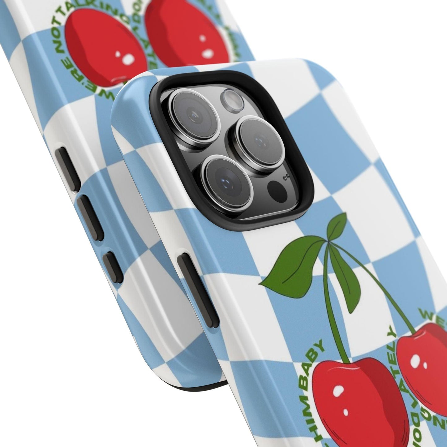 Cherry Gossip Check Tough iPhone Cases