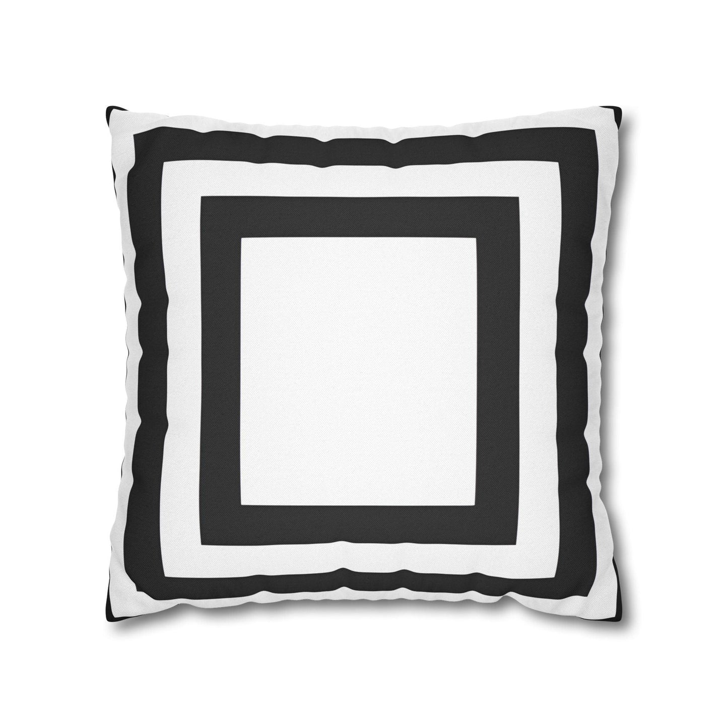 Imperial Edge Luxe Cushion - Monochrome Black and White Spun Polyester Square Pillowcase