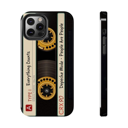 Nostalgic Old Cassette Tape with Yellow wheels iPhone Cases