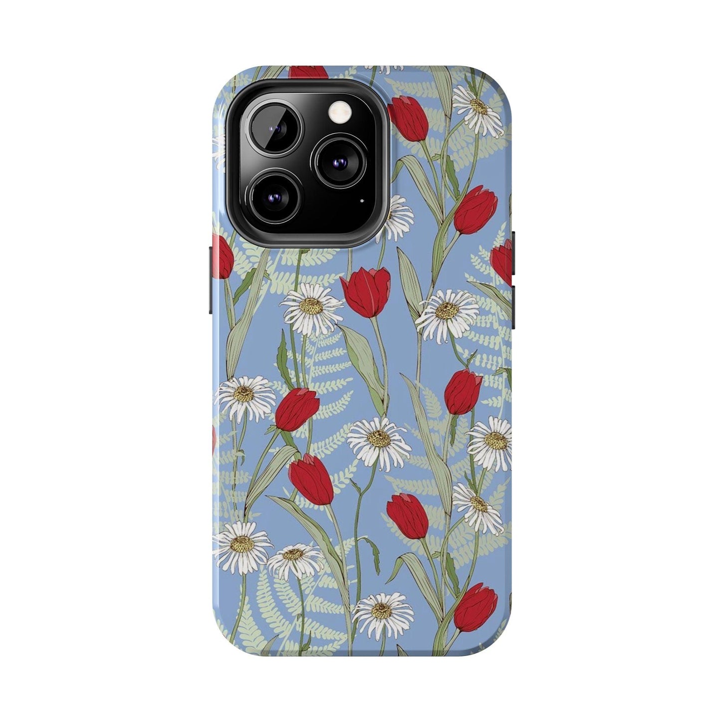 Blooms on Blue Tough iPhone Cases