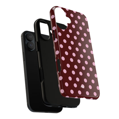Burgundy Pink Polka Dot Phone Case