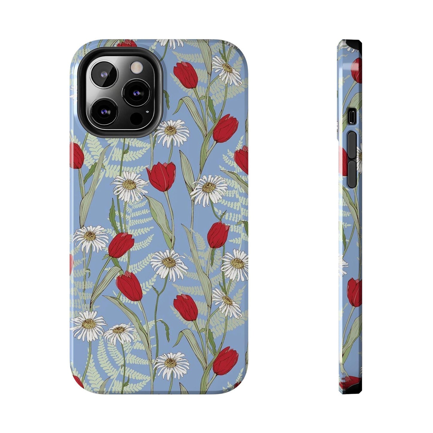 Blooms on Blue Tough iPhone Cases