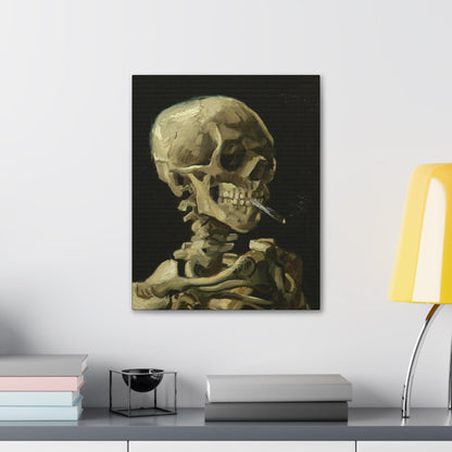 Vincent van Gogh - Head of a skeleton with a burning cigarette - Canvas Gallery Wraps