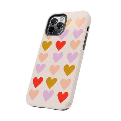 Cutesy Hearts Tough iPhone Cases