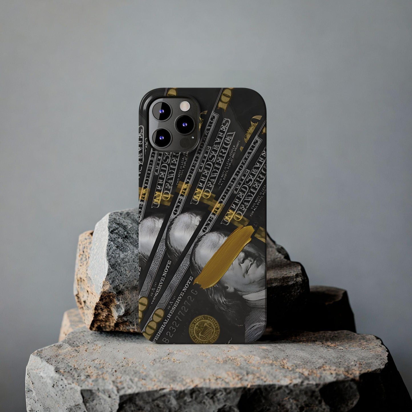 100 US Dollar Slim iPhone Case in Black & Gold - SMARTHOMEGOODIES