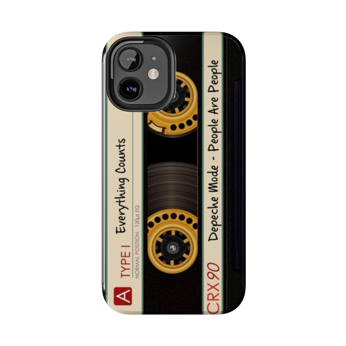 Nostalgic Old Cassette Tape with Yellow wheels iPhone Cases