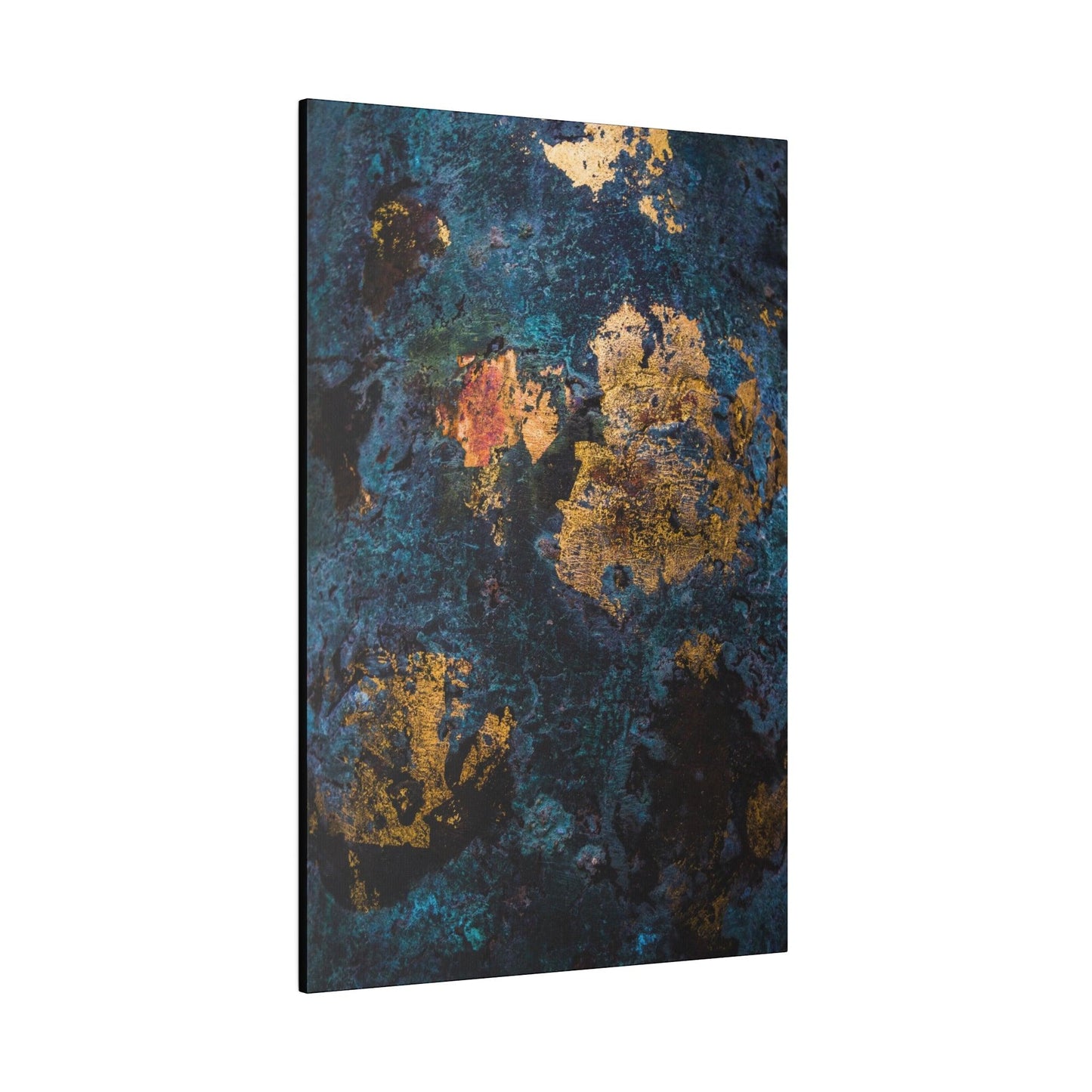 Blue Gold Abstract Painting - Matte Canvas, Stretched, 0.75"