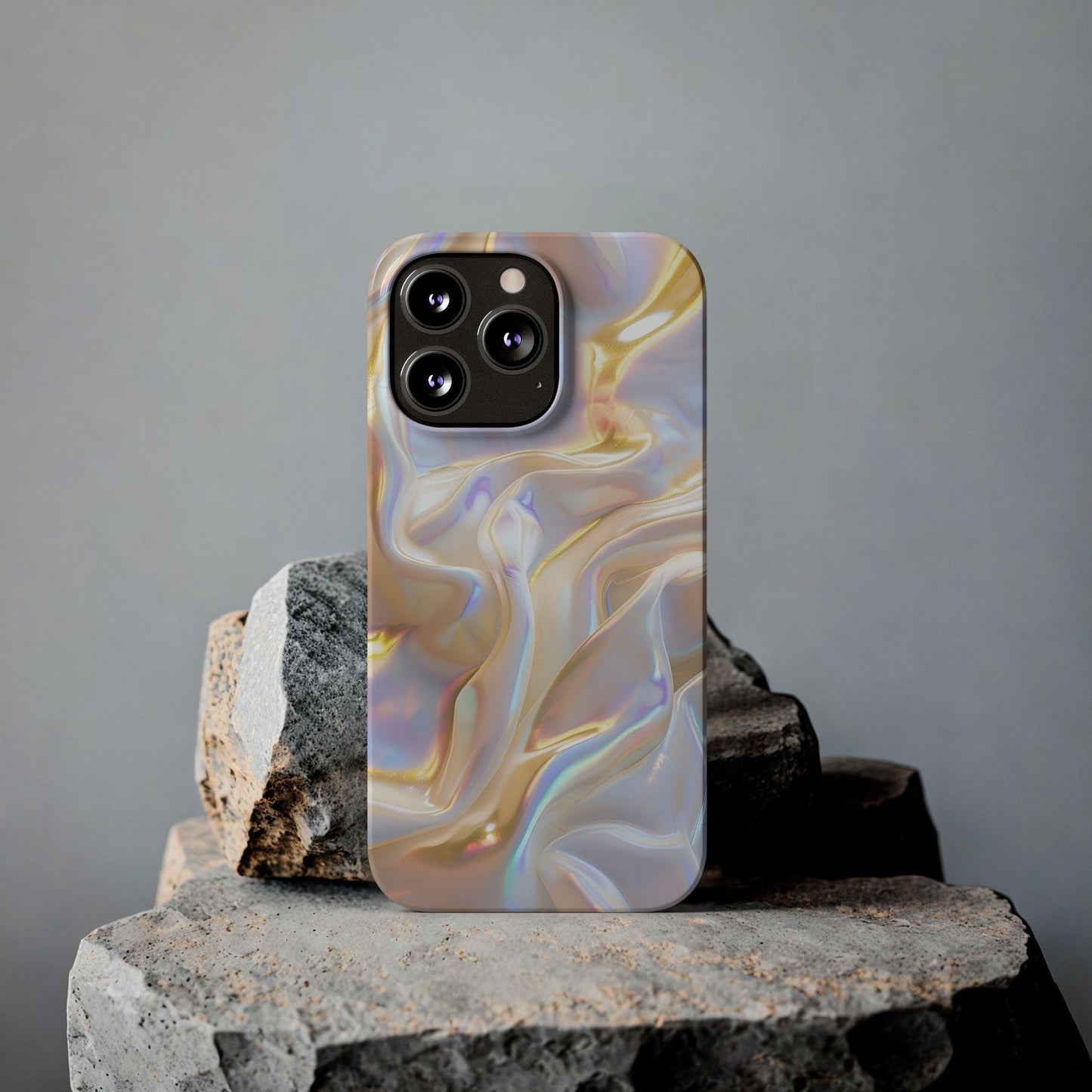 Iridescent Silk Flow Slim iPhone Cases