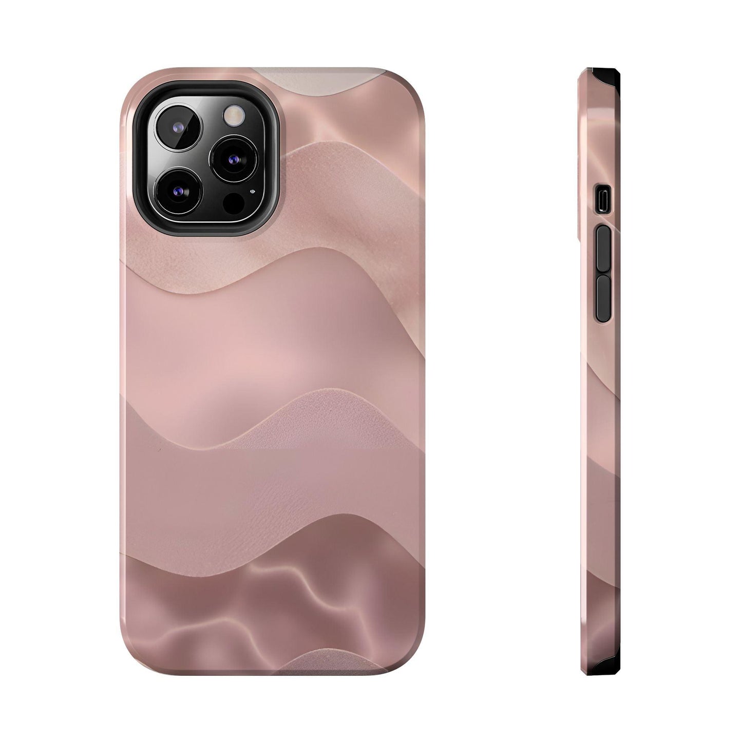 Blush Wave Satin Sandscape Tough iPhone Cases