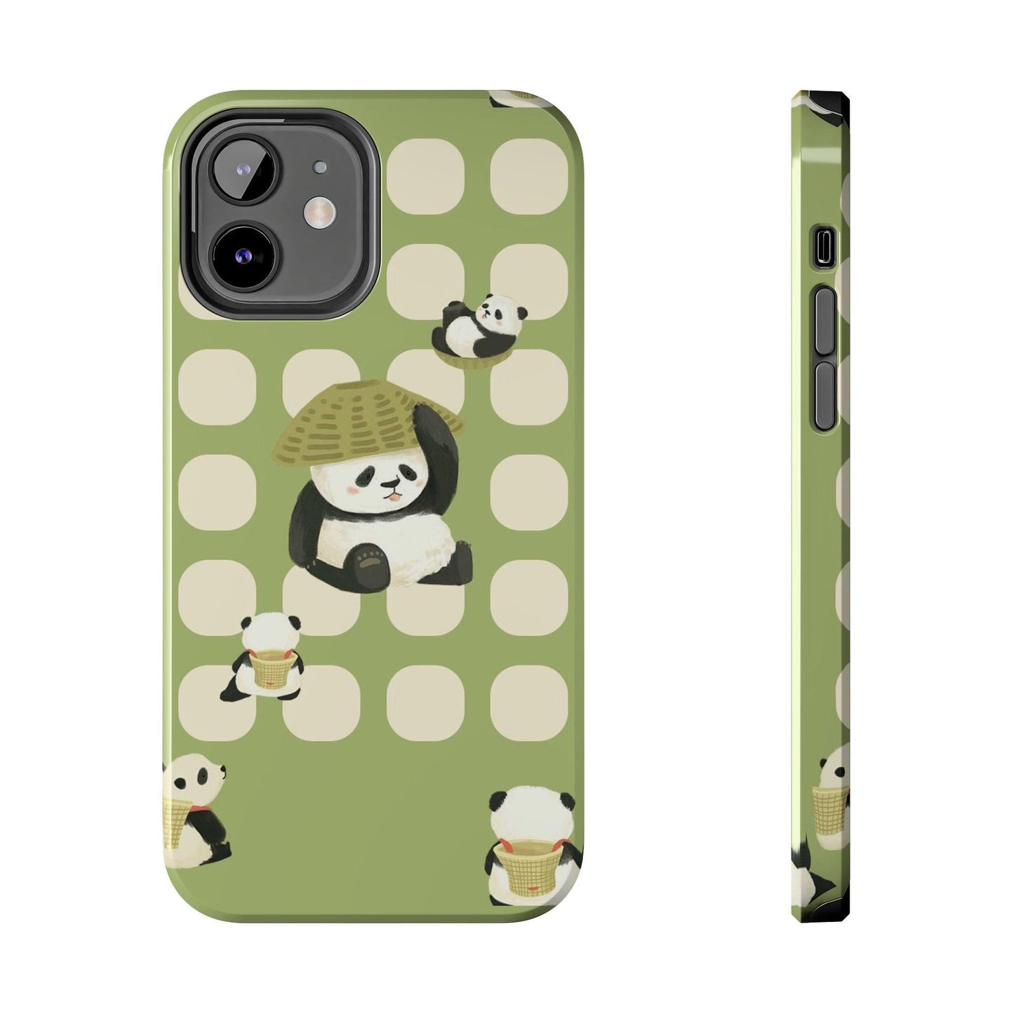 Bamboo Basket Pandas iPhone Cases