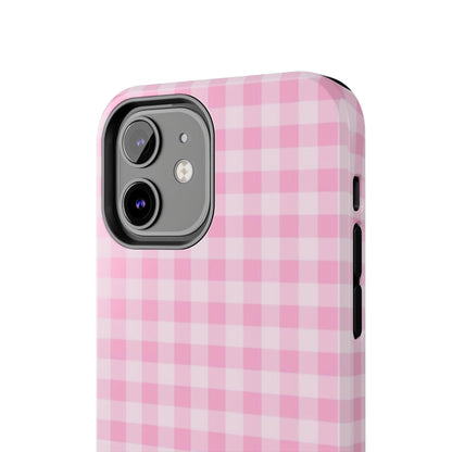 Pink Gingham Tough iPhone Cases