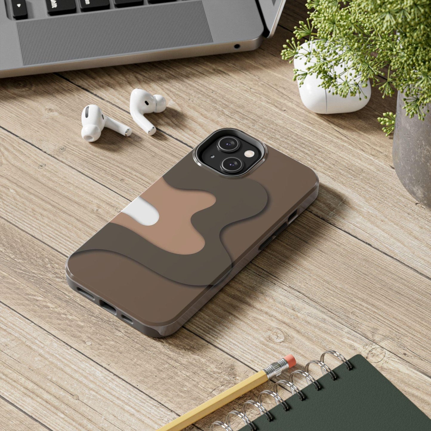 Brown Town Flows Tough iPhone Cases